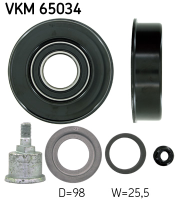 Deflection/Guide Pulley, V-ribbed belt - VKM 65034 SKF
